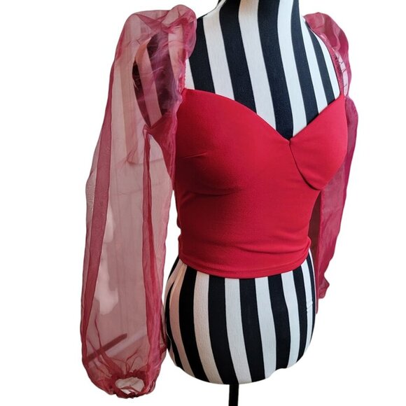 Windsor Sheer Sleeve Blouse - Festival - Concert - Date Night - Like New - Picture 5 of 8